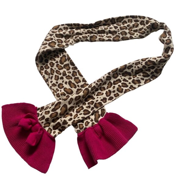 Gymboree Girls Animal Print Hat And Scarf Set-Tan/Pink-Size 3/4-GUC - Picture 5 of 5